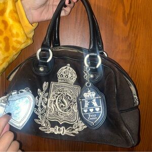 Juicy couture brown vintage velour bowling bag
